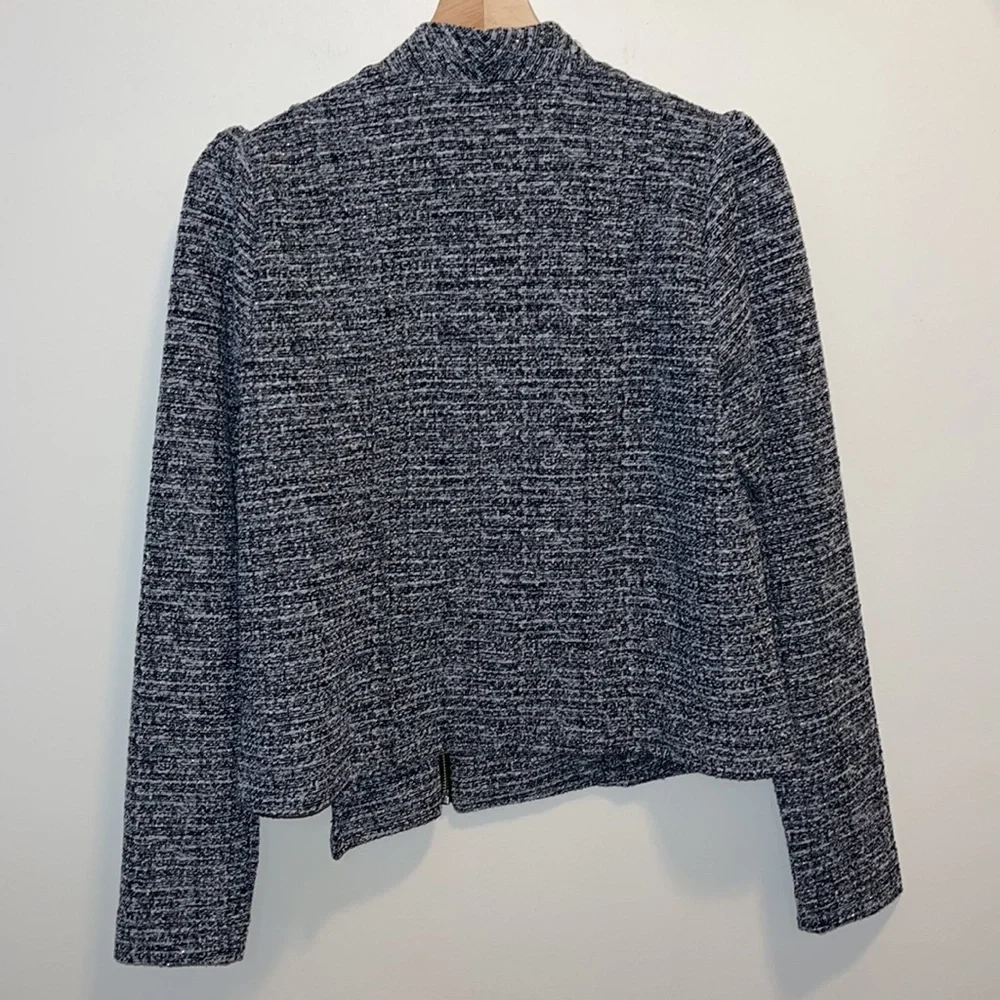 Banana Republic Blazer Front Zip Black & Silver Size Medium - Picture 7 of 7